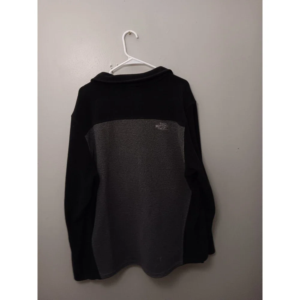 The North Face Men's XL Gray Black Full Zip Fleece Jacket Outdoor Hiking EUC